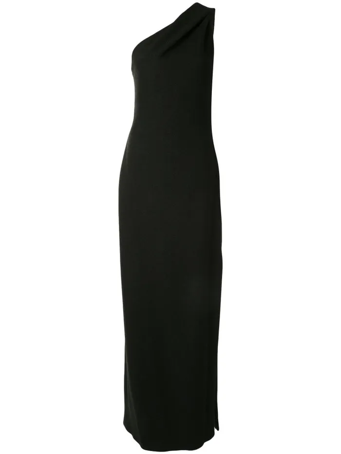 Adam Lippes Dresses and Jumpsuits One Shoulder Halter Neck Gown In French Boucle Black 8211 Women