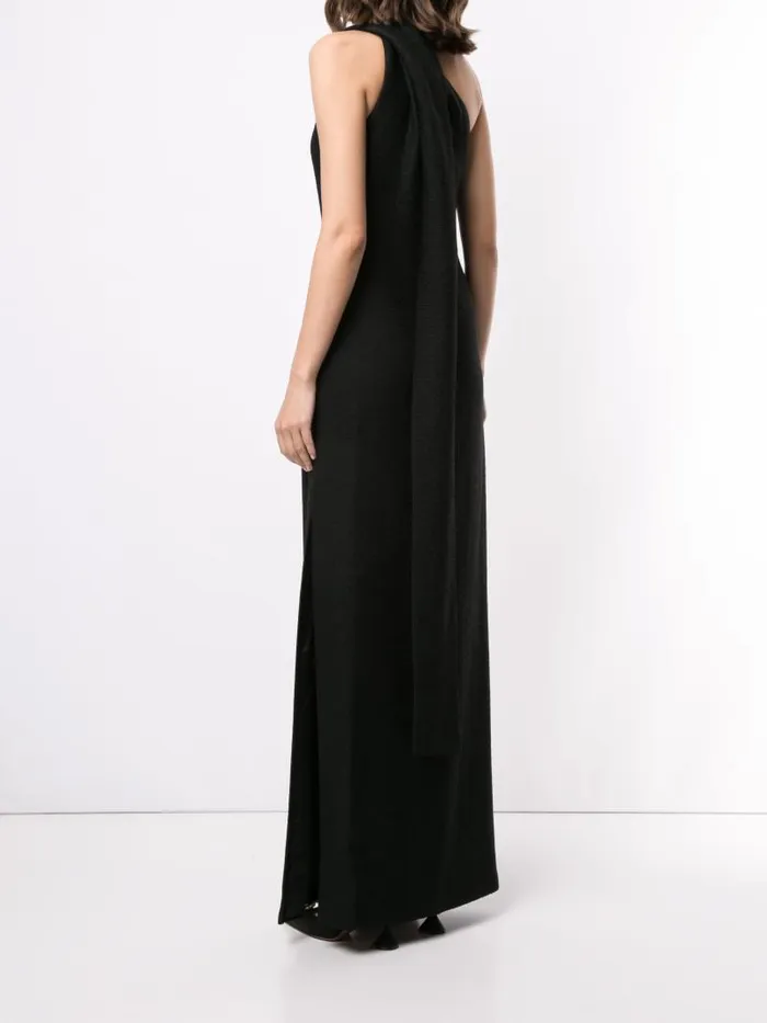 Adam Lippes Dresses and Jumpsuits One Shoulder Halter Neck Gown In French Boucle Black 8211 Women