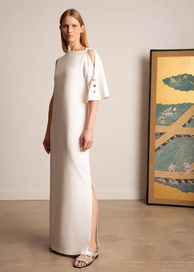 Adam Lippes Dresses and Jumpsuits Single Sleeve Gown In Cady Ivory 8211 Women