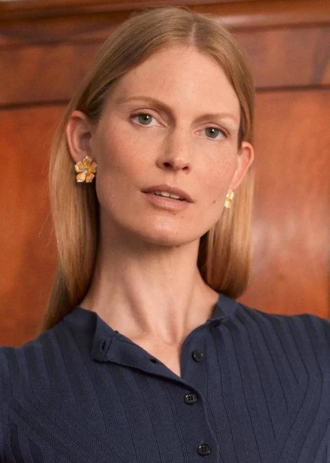 Adam Lippes Earrings Pave Flower Earring Gold 8211 Women