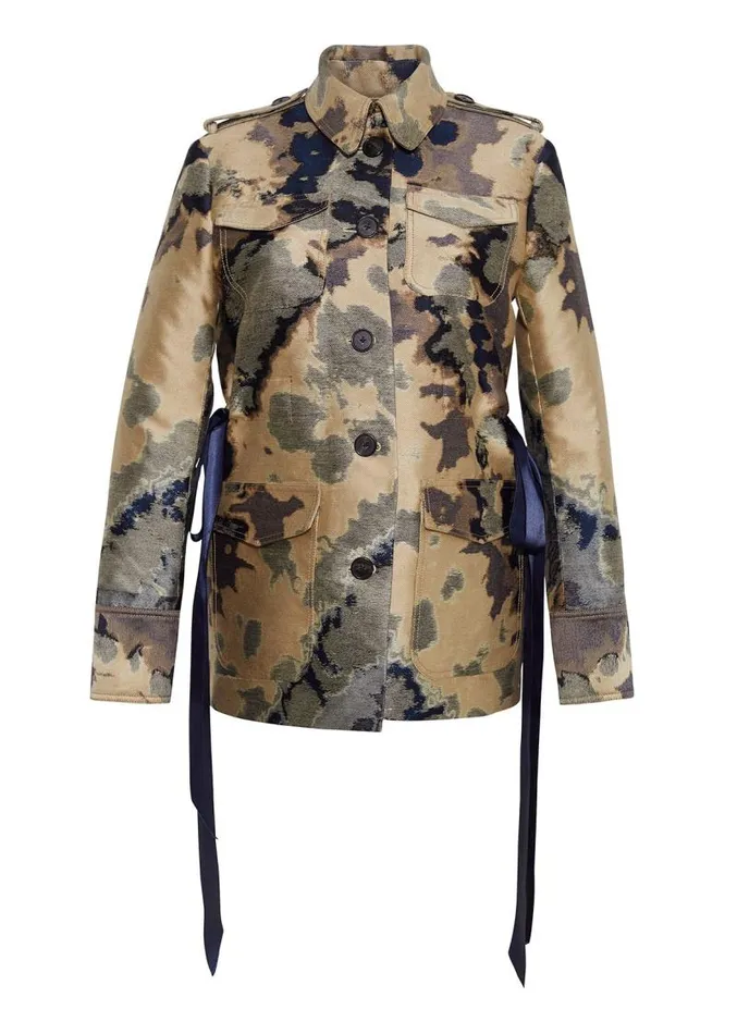 Adam Lippes Jackets and Coats Safari Jacket In Jacquard Gold Multi 8211 Women