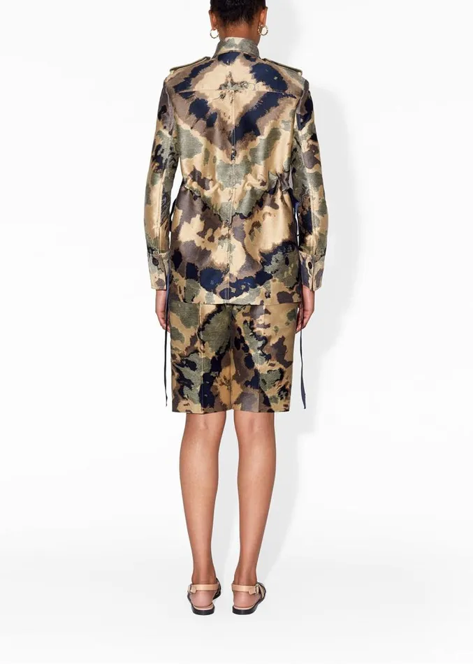 Adam Lippes Jackets and Coats Safari Jacket In Jacquard Gold Multi 8211 Women