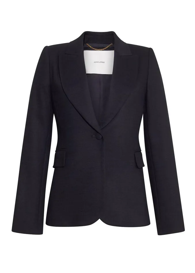 Adam Lippes Jackets and Coats Single Breasted Blazer In Double Face Wool Black 8211 Women