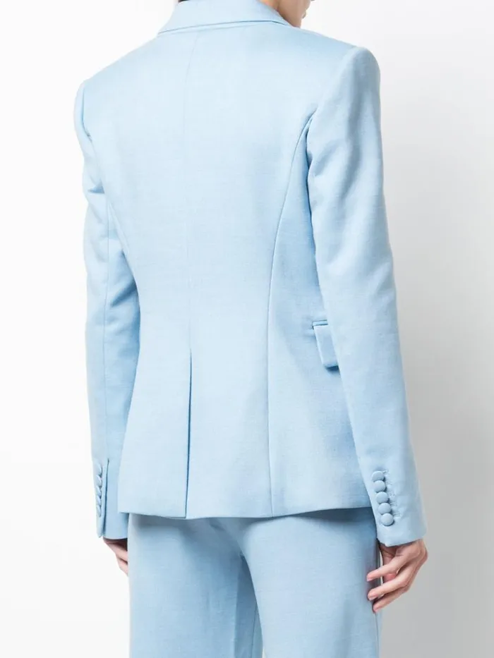 Adam Lippes Jackets and Coats Single Breasted Blazer In Double Face Wool Pale Blue 8211 Women