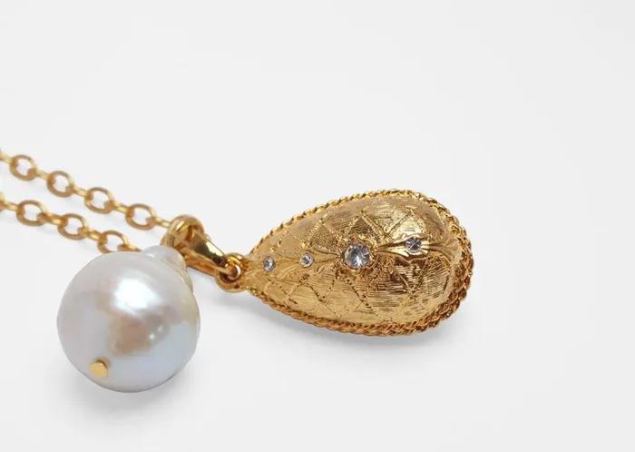 Adam Lippes Necklaces Teardrop Necklace With Freshwater Pearl Gold 8211 Women