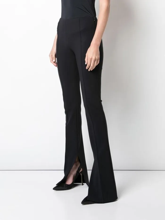 Adam Lippes Pants Eva Flare Pant In Bonded Neoprene Black 8211 Women