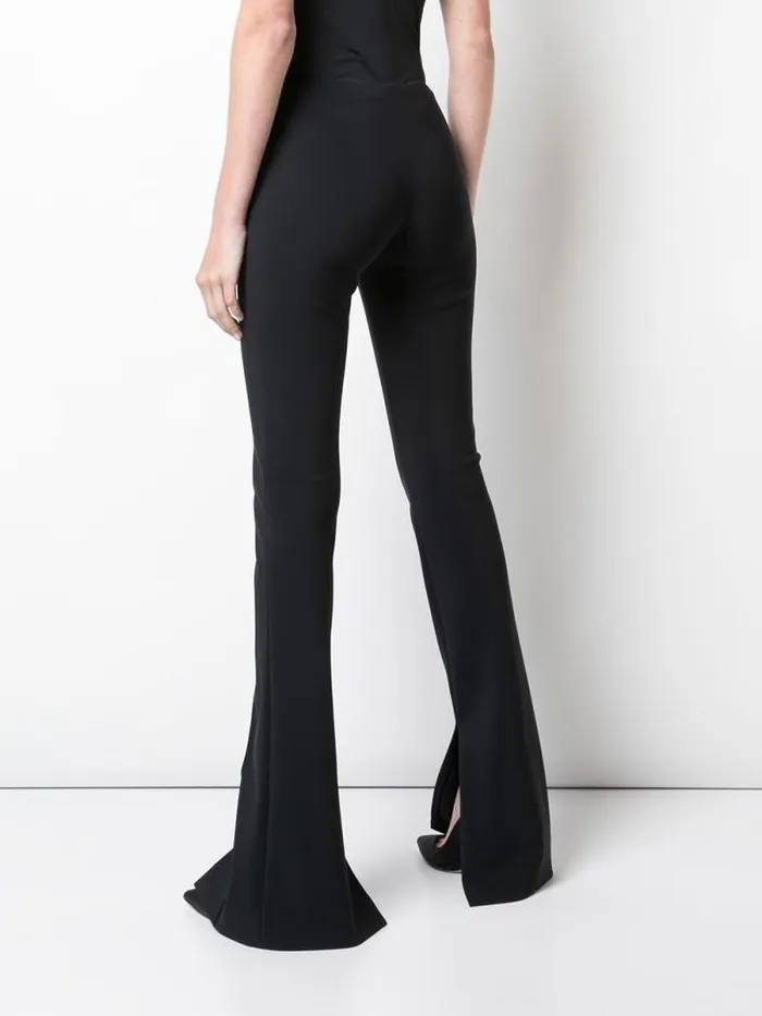 Adam Lippes Pants Eva Flare Pant In Bonded Neoprene Black 8211 Women