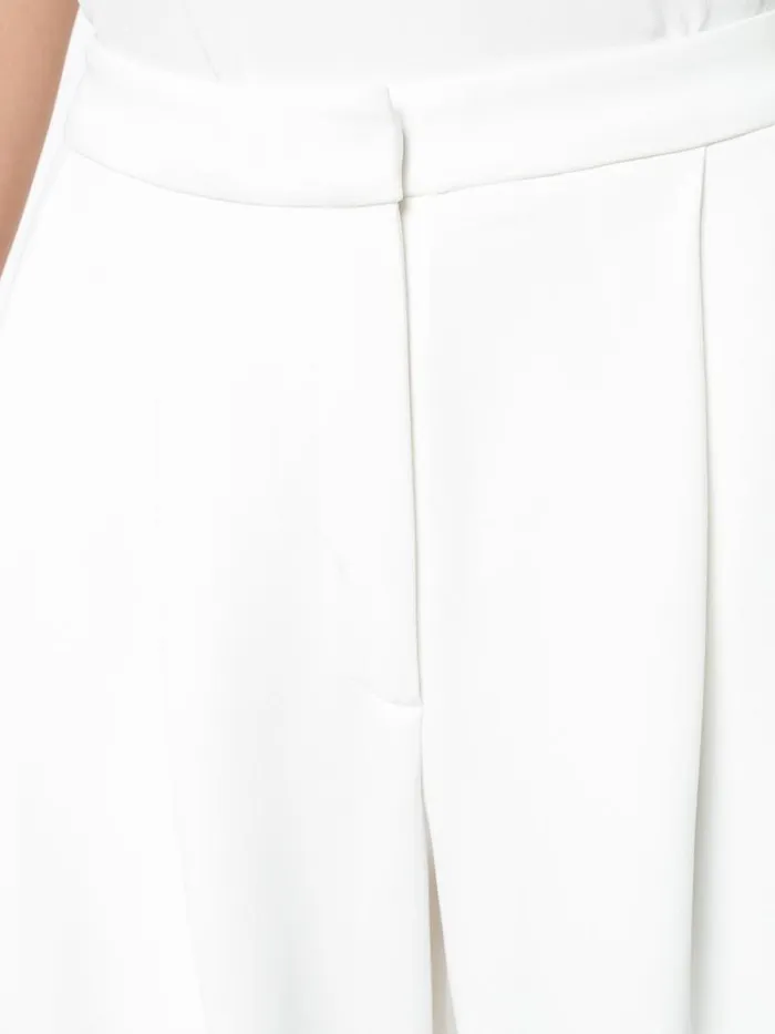 Adam Lippes Pants Pleat Front Culotte In Stretch Cady Ivory 8211 Women