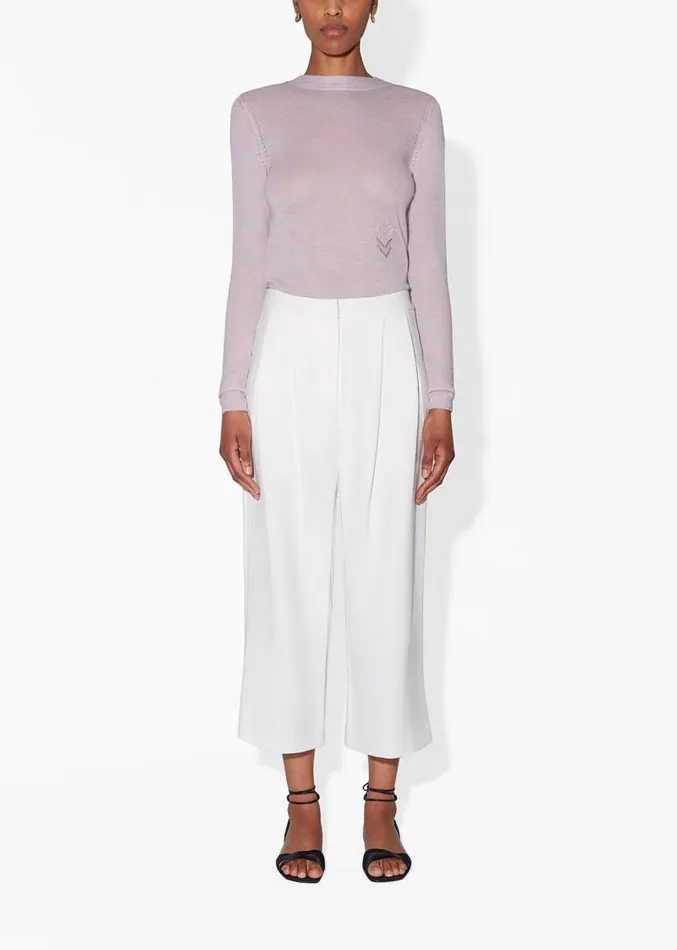 Adam Lippes Sweaters Crewneck Sweater In Lightweight Cashmere Lilac 8211 Women