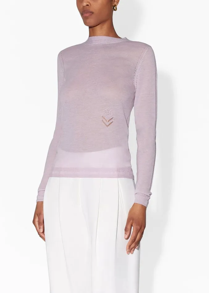Adam Lippes Sweaters Crewneck Sweater In Lightweight Cashmere Lilac 8211 Women