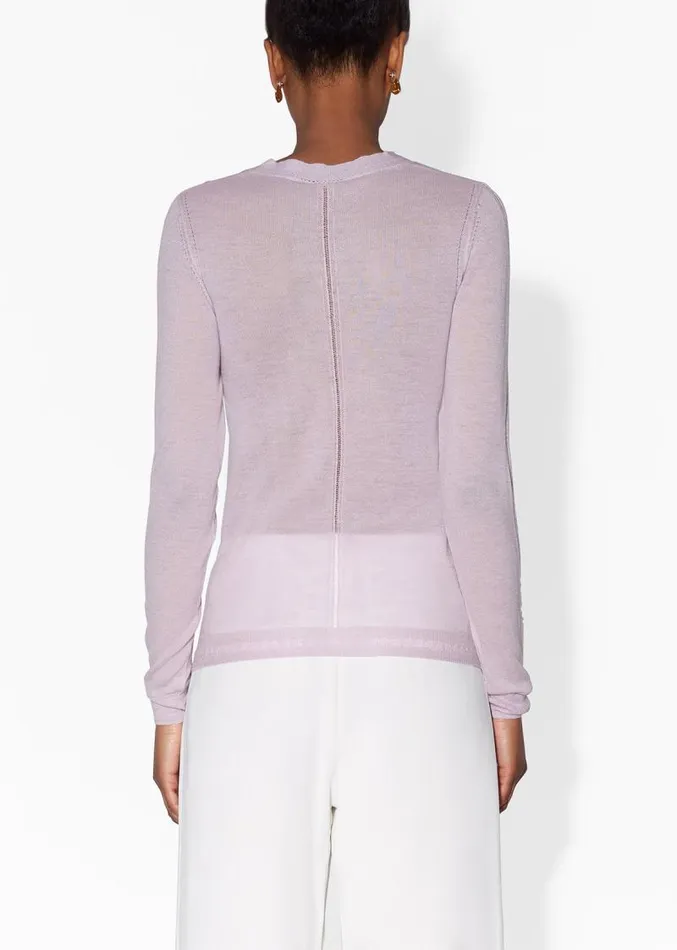 Adam Lippes Sweaters Crewneck Sweater In Lightweight Cashmere Lilac 8211 Women