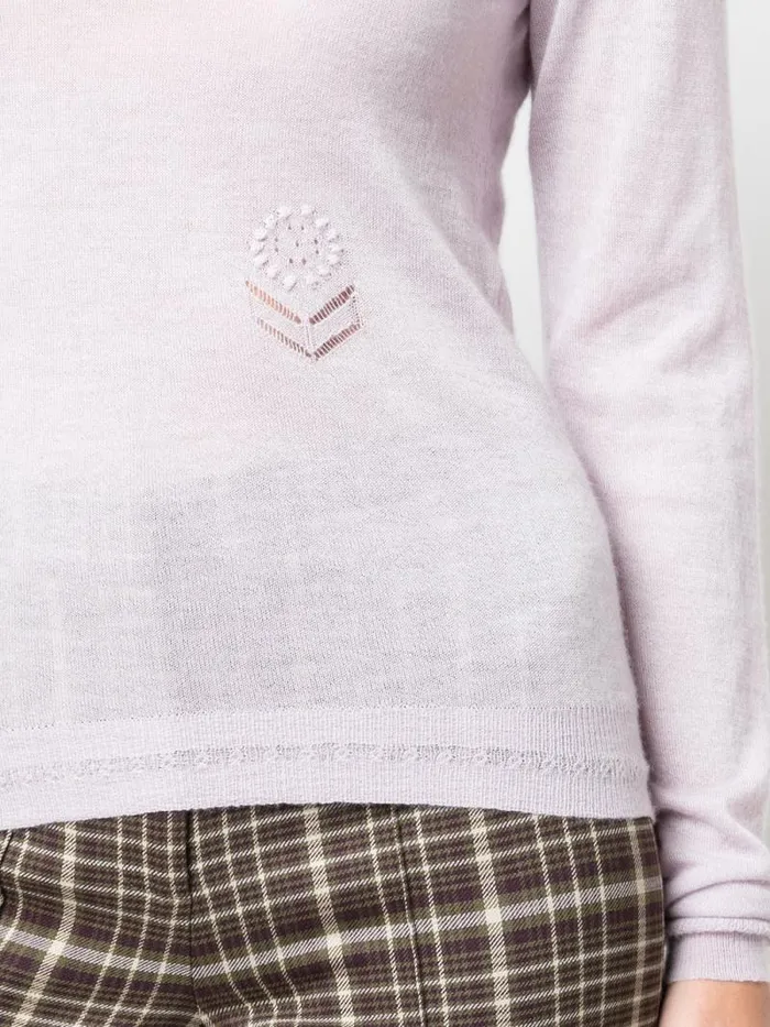 Adam Lippes Sweaters Crewneck Sweater In Lightweight Cashmere Lilac 8211 Women