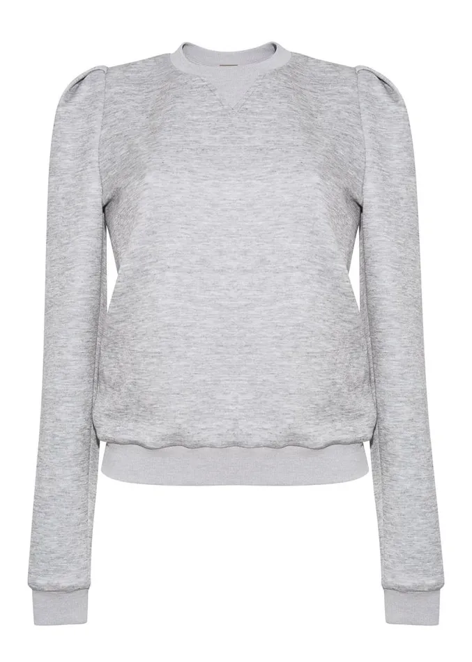 Adam Lippes Sweaters Long Sleeve Sweatshirt In Luxe Jersey Heather Grey 8211 Women
