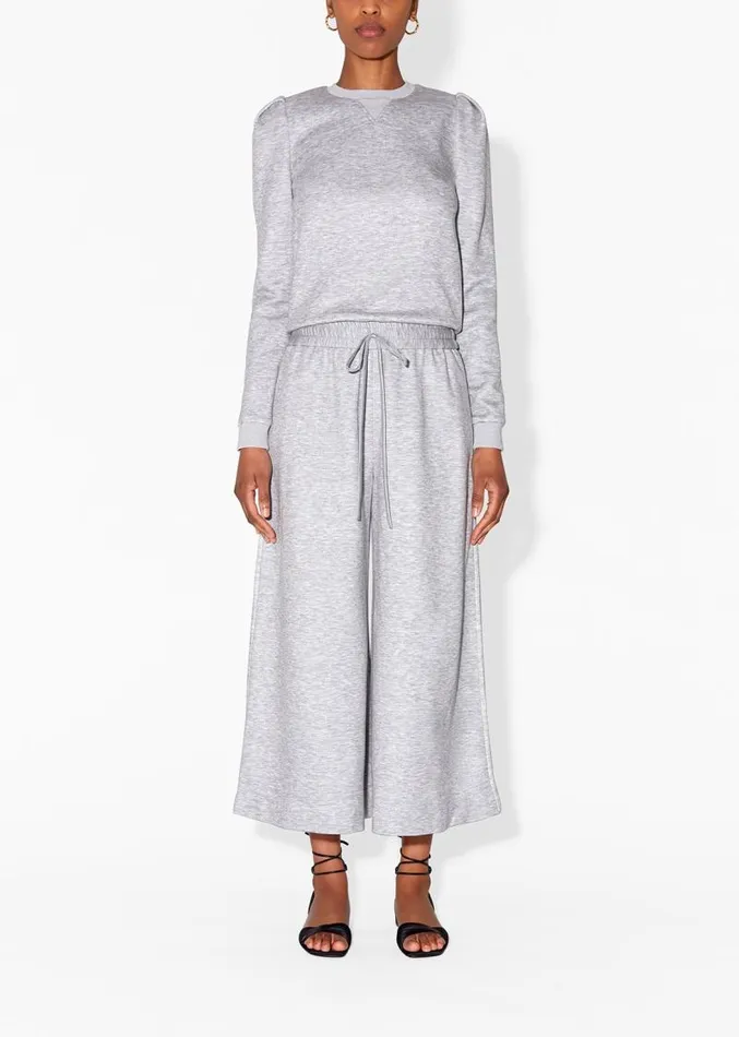 Adam Lippes Sweaters Long Sleeve Sweatshirt In Luxe Jersey Heather Grey 8211 Women
