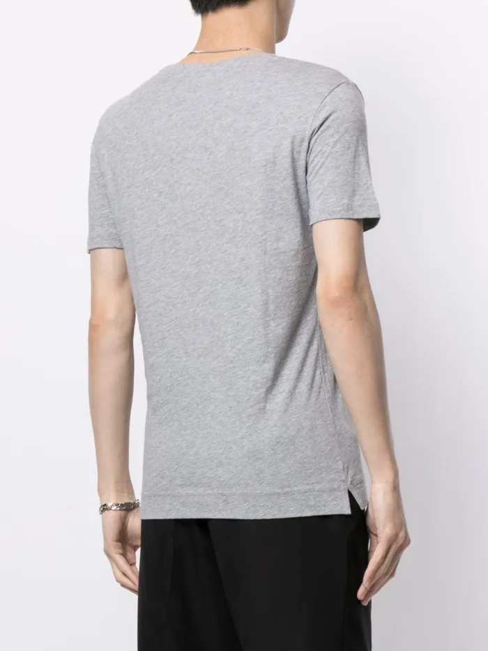 Adam Lippes TShirts Short Sleeve VNeck TShirt In Pima Cotton Heather Grey 8211 Men