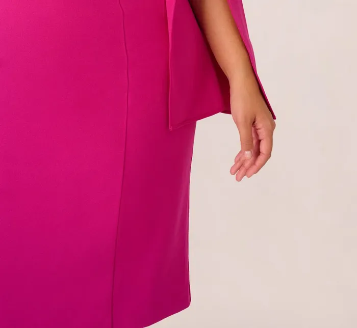 Adrianna Papell Day Dresses Plus Size Knit Crepe Jewel Short Dress In Berry Rose 8211 Women