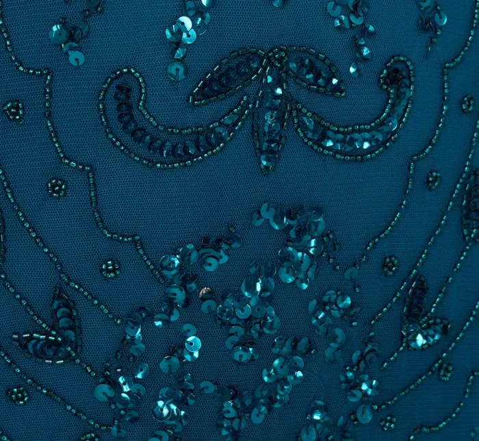 Adrianna Papell Formal Dresses HandBeaded AnkleLength Dress In Teal Sapphire 8211 Women
