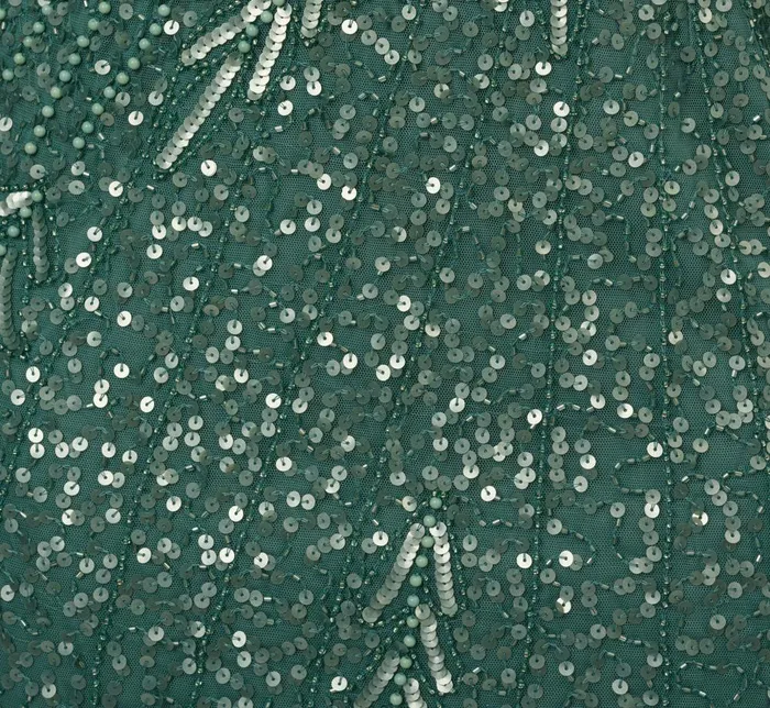 Adrianna Papell Formal Dresses Long Sleeve Beaded Full Length Dress In Green Slate 8211 Women