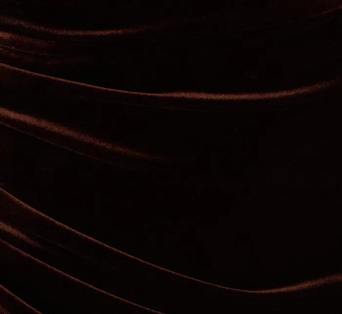 Adrianna Papell Formal Dresses One Shoulder Draped Velvet Gown With Chain Accent In Dark Brown 8211 Women
