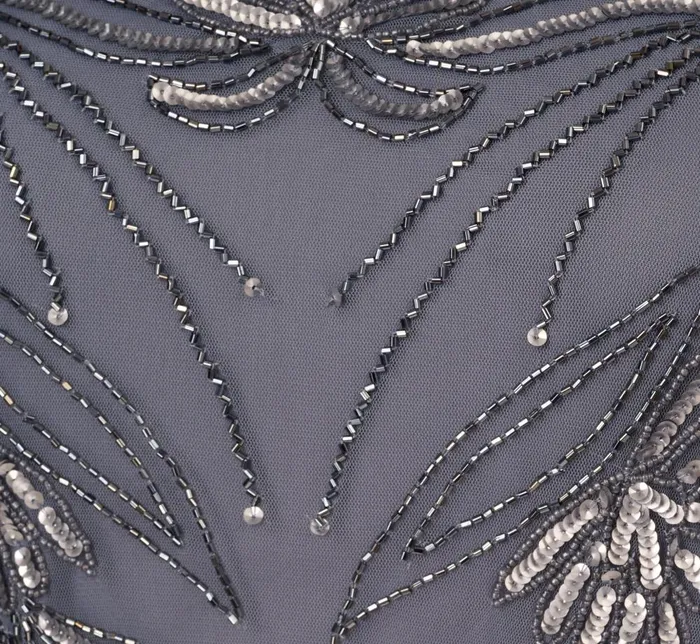 Adrianna Papell Formal Dresses Plus Size Long Beaded Blouson Dress In Dusty Blue 8211 Women
