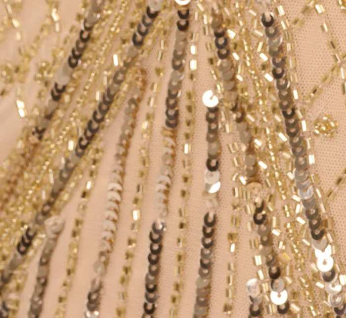 Adrianna Papell Formal Dresses Scallop Beaded Cape Column Gown In Gold 8211 Women