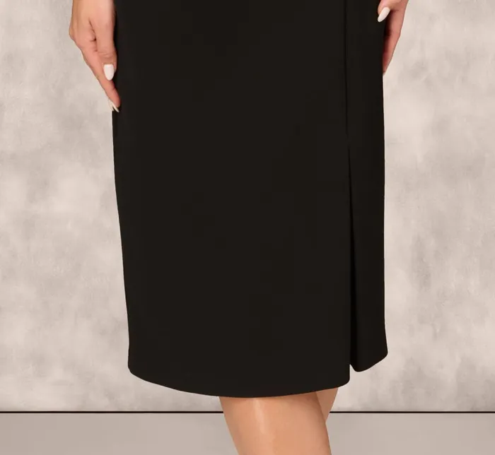 Adrianna Papell Wedding Guest Dresses Off The Shoulder Midi Dress With Organza Bubble Sleeves In Black 8211 Women