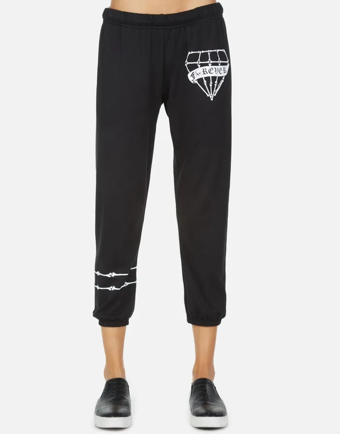 Alana Bone Diamond Black Women039s Lauren Moshi Crop Sweatpants