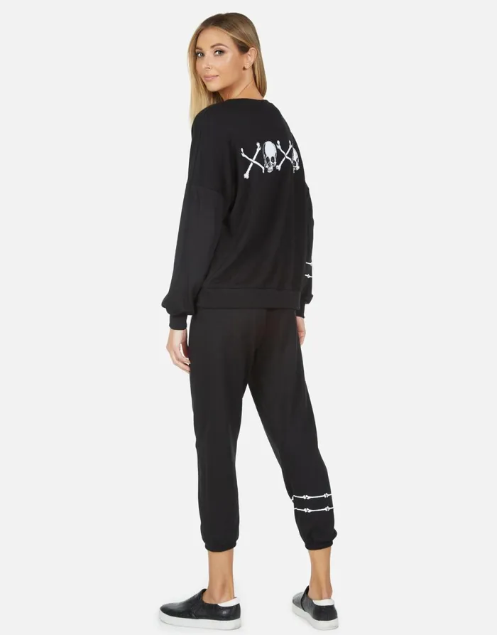 Alana Bone Diamond Black Women039s Lauren Moshi Crop Sweatpants