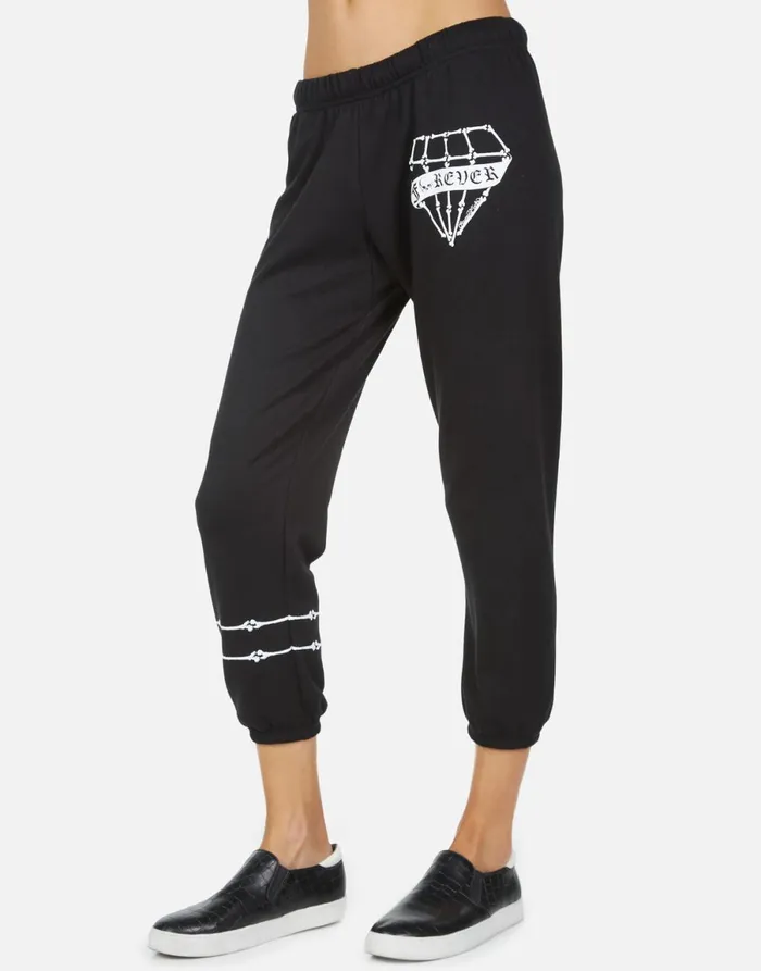 Alana Bone Diamond Black Women039s Lauren Moshi Crop Sweatpants
