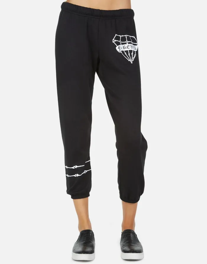 Alana Bone Diamond Black Women039s Lauren Moshi Crop Sweatpants