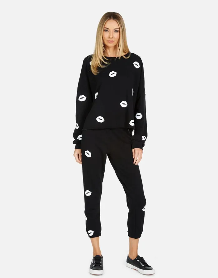 Alana Mini Kisses Black Women039s Lauren Moshi Crop Sweatpants