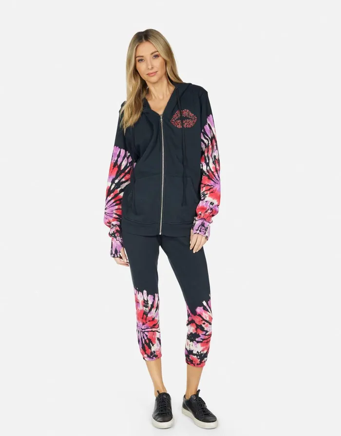Alana Ruby Lip Onyx Ruby Tie Dye Women039s Lauren Moshi Crop Sweatpants