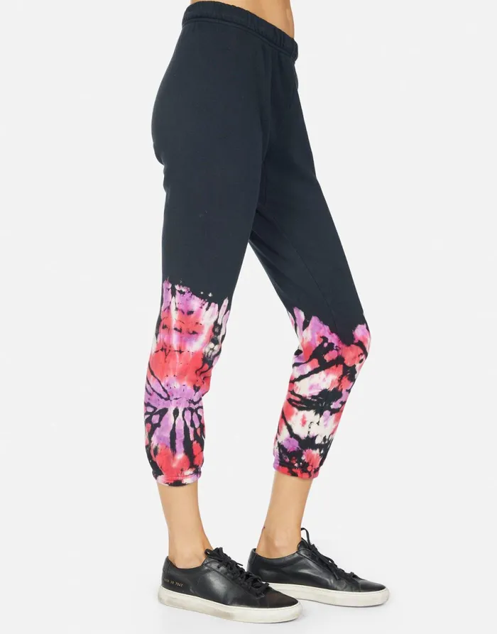 Alana Ruby Lip Onyx Ruby Tie Dye Women039s Lauren Moshi Crop Sweatpants