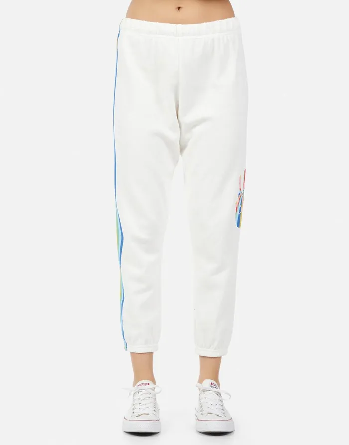 Alana Stripe Peace Milk Women039s Lauren Moshi Long Sweatpants