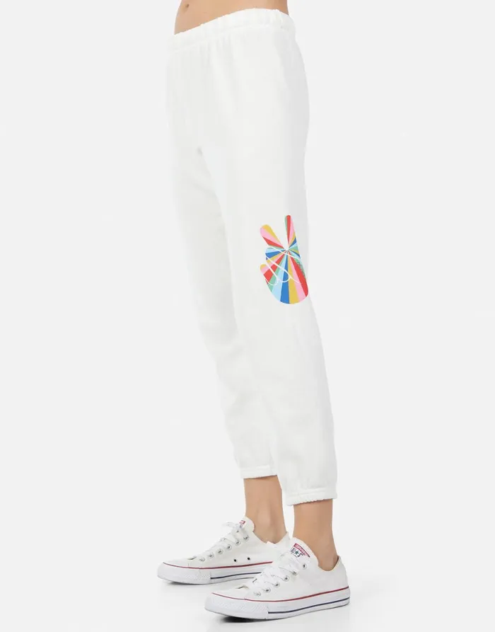 Alana Stripe Peace Milk Women039s Lauren Moshi Long Sweatpants