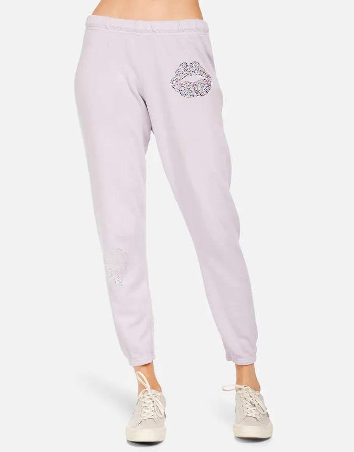 Alana X Crystal Sprinkle Lip Lavender Women039s Lauren Moshi Crop Sweatpants