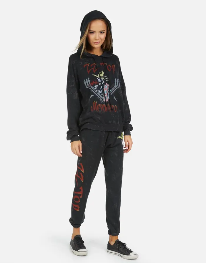 Alana ZZ Top Onyx Women039s Lauren Moshi Crop Sweatpants