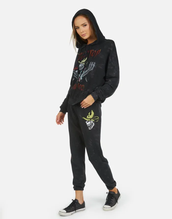 Alana ZZ Top Onyx Women039s Lauren Moshi Crop Sweatpants