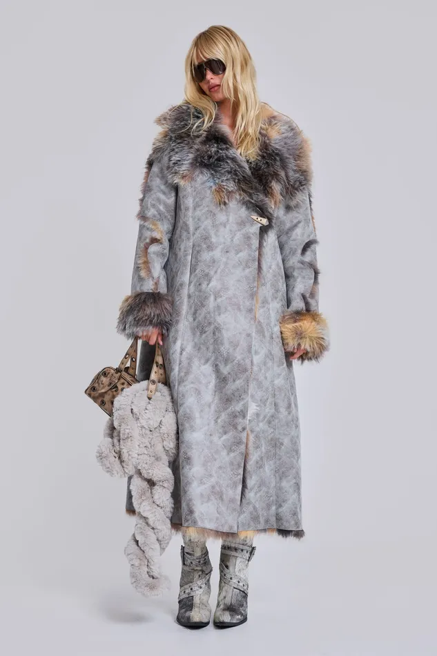 Alpha Faux Shearling Coat Tops Jaded London Women
