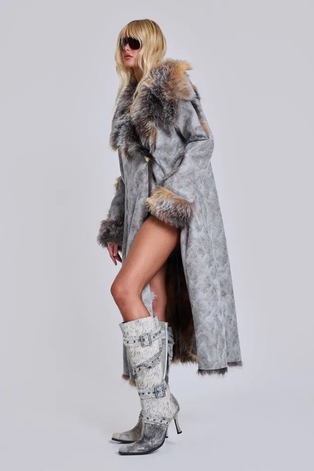 Alpha Faux Shearling Coat Tops Jaded London Women