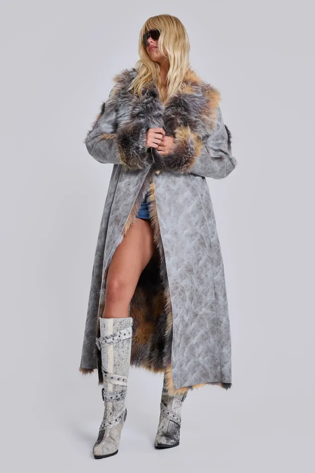 Alpha Faux Shearling Coat Tops Jaded London Women