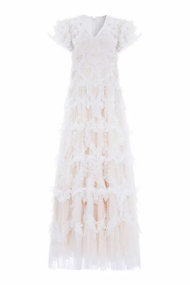 Amorette VNeck Gown Champagne Women Needle and Thread Dresses