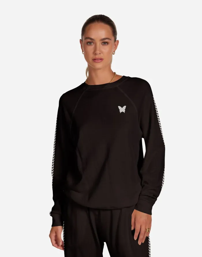 Anela Butterfly Happyface Black Women039s Lauren Moshi Long Sleeve