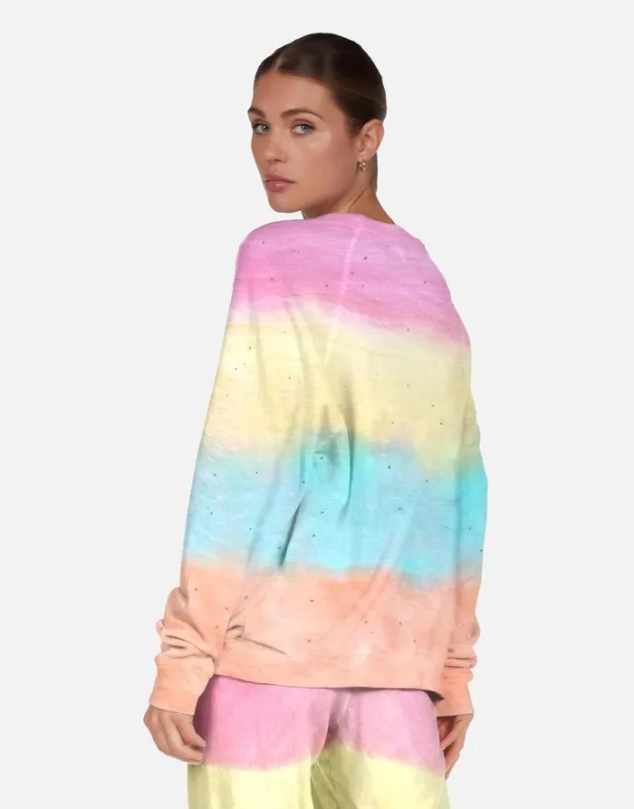 Anela Crystal Palm Trees Pastel Rainbow Women039s Lauren Moshi Long Sleeve