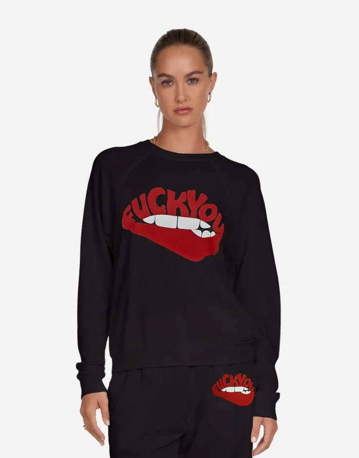 Anela F You Biting Lip Black Women039s Lauren Moshi Long Sleeve