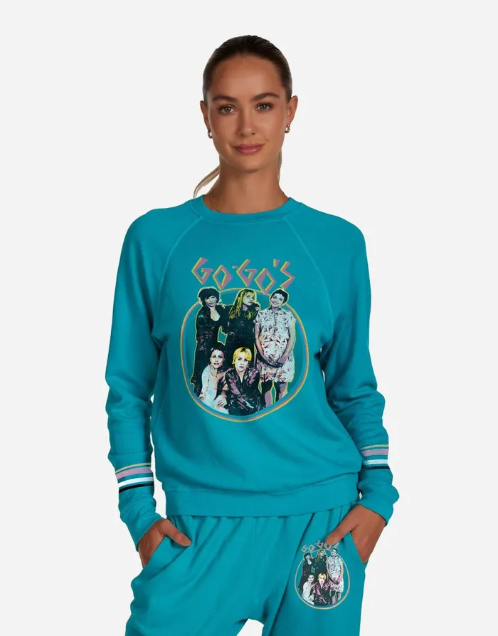 Anela Vintage GoGo039s Ultra Teal Women039s Lauren Moshi Long Sleeve