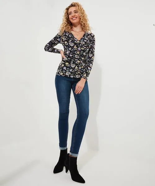Apparel Aria Jersey Wrap Top Black Tops Tunics and Blouses Joebrowns Apparel Aria Jersey Wrap Top Black Tops Tunics and Blouses Joebrowns