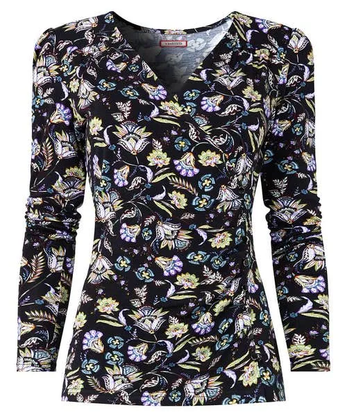 Apparel Aria Jersey Wrap Top Black Tops Tunics and Blouses Joebrowns Apparel Aria Jersey Wrap Top Black Tops Tunics and Blouses Joebrowns