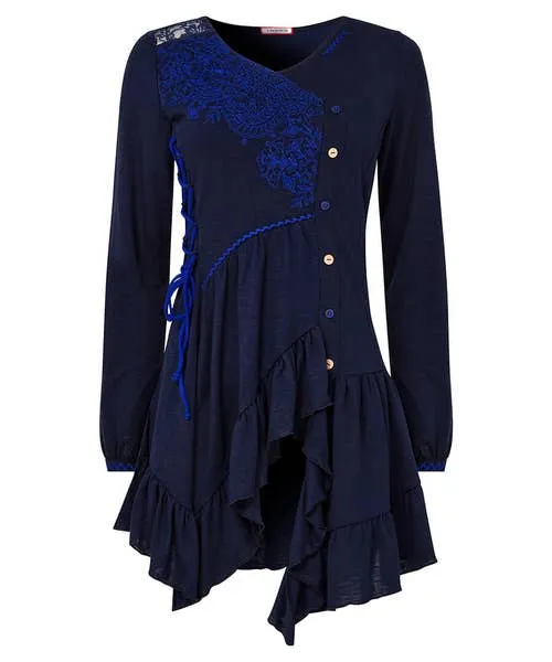 Apparel Joebrowns Exquisite Embroidered Tunic Navy Tops Tunics and Blouses Apparel Joebrowns Exquisite Embroidered Tunic Navy Tops Tunics and Blouses