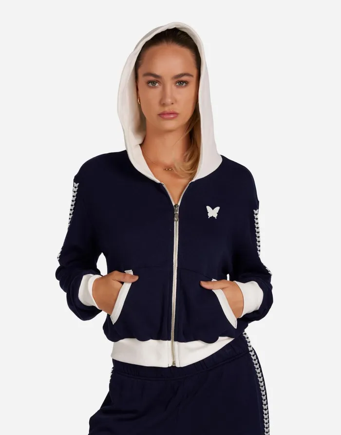 Audri Butterfly Happyface Dark Navy Milk Women039s Lauren Moshi Hoodies